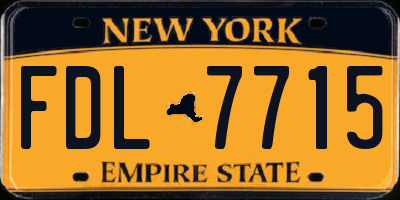 NY license plate FDL7715