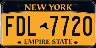 NY license plate FDL7720