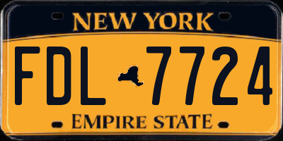 NY license plate FDL7724