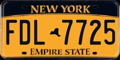 NY license plate FDL7725