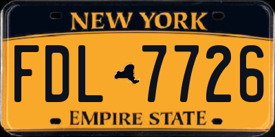 NY license plate FDL7726