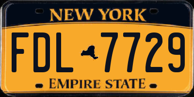 NY license plate FDL7729