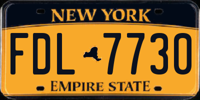 NY license plate FDL7730