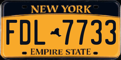 NY license plate FDL7733