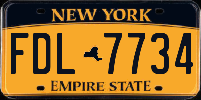 NY license plate FDL7734