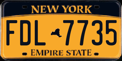 NY license plate FDL7735