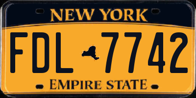 NY license plate FDL7742