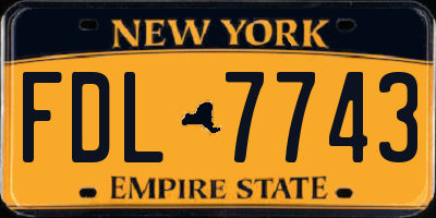 NY license plate FDL7743