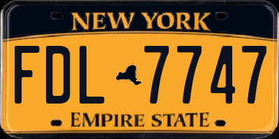 NY license plate FDL7747