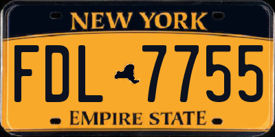 NY license plate FDL7755