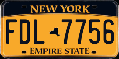 NY license plate FDL7756