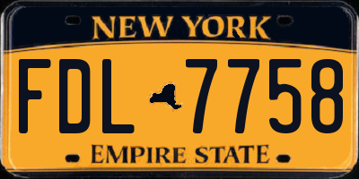 NY license plate FDL7758