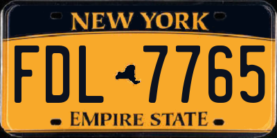 NY license plate FDL7765