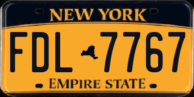 NY license plate FDL7767