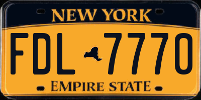 NY license plate FDL7770