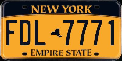 NY license plate FDL7771