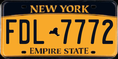 NY license plate FDL7772
