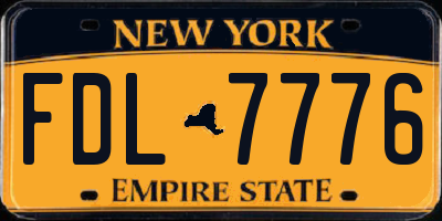 NY license plate FDL7776