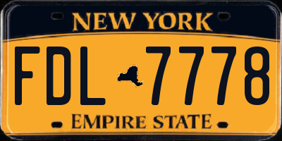 NY license plate FDL7778