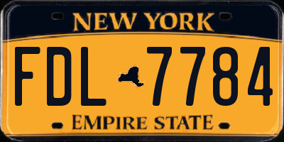 NY license plate FDL7784