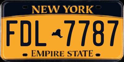 NY license plate FDL7787