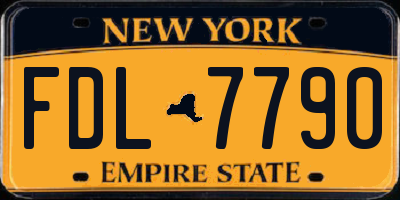 NY license plate FDL7790