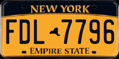 NY license plate FDL7796