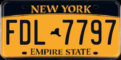 NY license plate FDL7797
