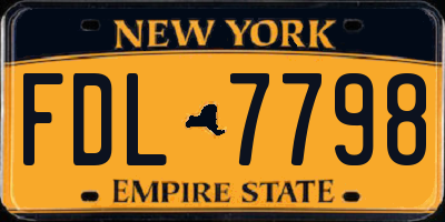 NY license plate FDL7798
