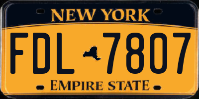 NY license plate FDL7807