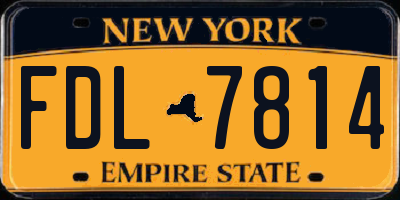 NY license plate FDL7814