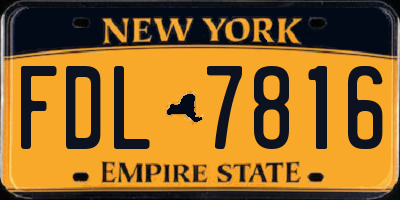 NY license plate FDL7816