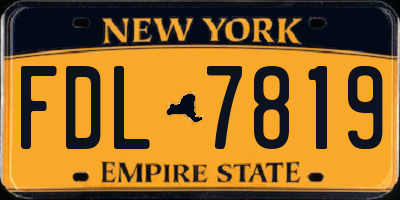 NY license plate FDL7819