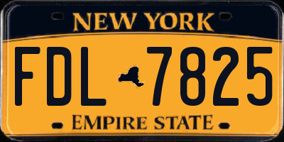 NY license plate FDL7825