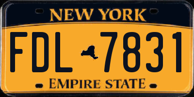 NY license plate FDL7831