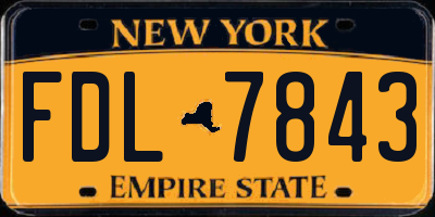 NY license plate FDL7843