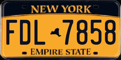 NY license plate FDL7858