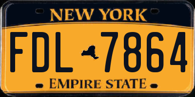 NY license plate FDL7864