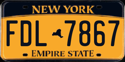 NY license plate FDL7867