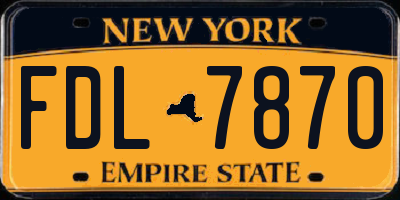 NY license plate FDL7870