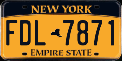 NY license plate FDL7871