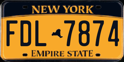 NY license plate FDL7874