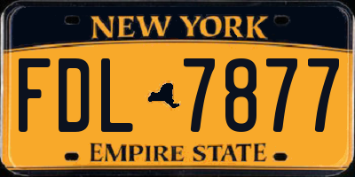 NY license plate FDL7877
