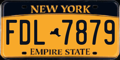 NY license plate FDL7879