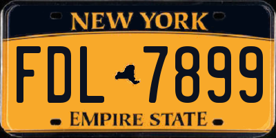 NY license plate FDL7899