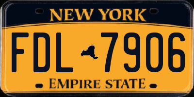 NY license plate FDL7906