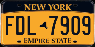 NY license plate FDL7909