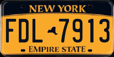 NY license plate FDL7913