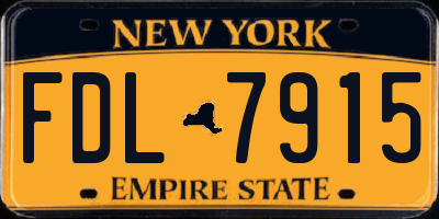 NY license plate FDL7915