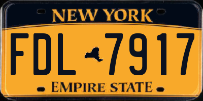 NY license plate FDL7917